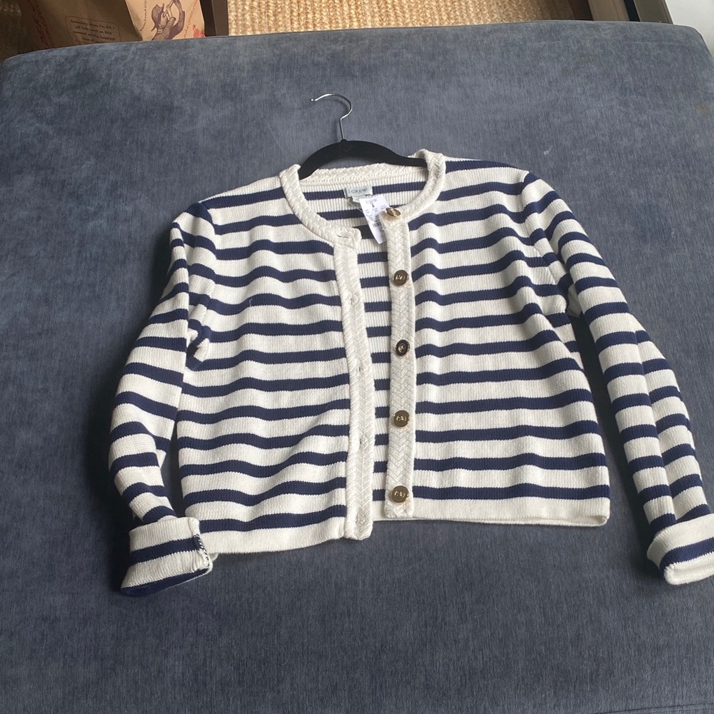 J. Crew Navy and White Striped Jacket